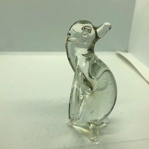 Vintage Clear Glass Penguin Standing Decoration Collectible